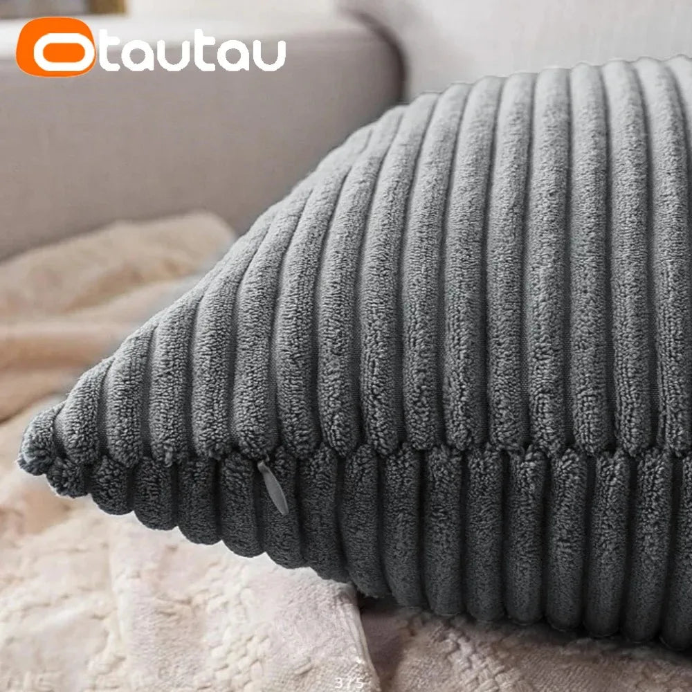 OTAUTAU Cotton Corduroy Cushion Cover – Throw Pillowcase Without Insert, Multiple Sizes 30x50–60x60 cm, KD024