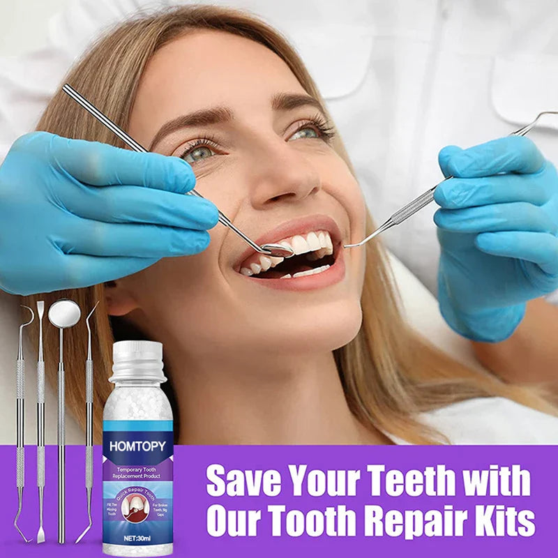 Moldable Teeth Repair Kit – Temporary Dental Replacement with Thermal Beads for Fixing Missing & Broken Teeth, Artificial Tooth Fillings