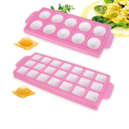10-Piece Kitchen Tool Set with Aluminum Tortellini and Ravioli Molds - DIY Dumpling Making Tools for Pastry and Dumplings