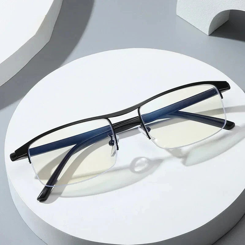Progressive Multifocal Reading Glasses – Anti-Blue Light Half Frame Bifocal Eyewear for Men & Women +1.00 to +4.00
