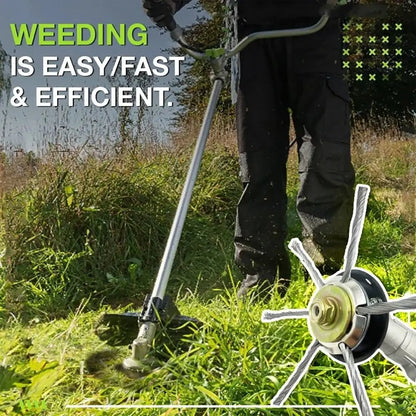 6 Inch Universal Steel Wire Weed Brush Head – Lawn Mower Trimmer Disc for Grass, Moss & Rust Removal Garden Cleaning Tool