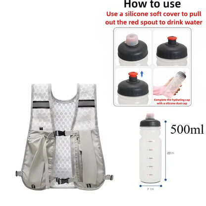 Lightweight Reflective Running & Biking Vest | Hydration Chest Pack with Phone Storage Pocket