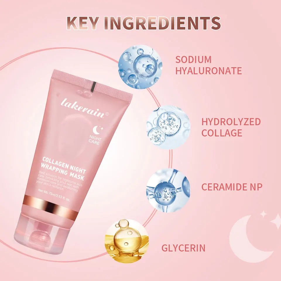 Collagen Jelly Cream – Hydrolyzed Overnight Peel-Off Facial Mask for Hydration & Firming