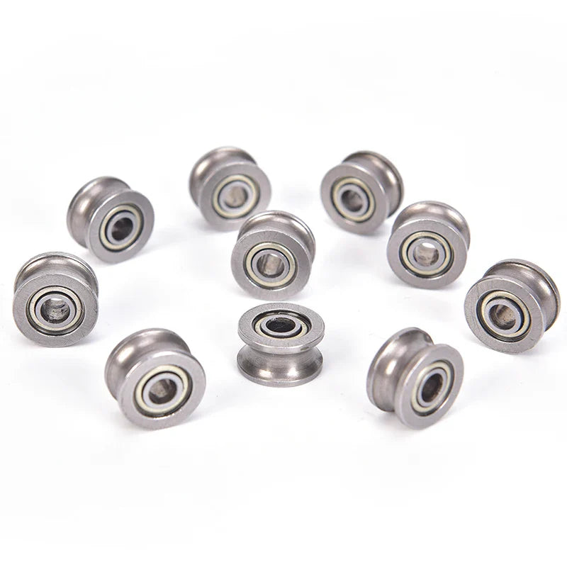 10pcs U624ZZ U Groove Ball Bearings - 4x13x7mm Guide Pulley for Rail Track Linear Motion