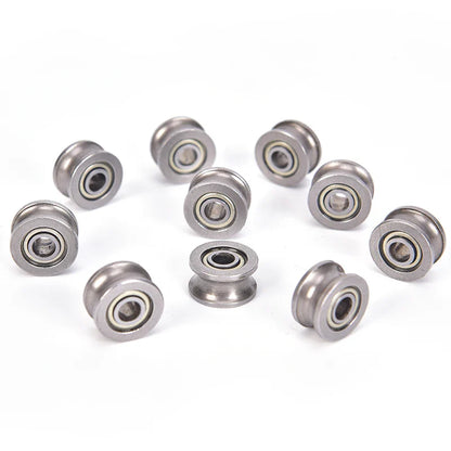 10pcs U624ZZ U Groove Ball Bearings - 4x13x7mm Guide Pulley for Rail Track Linear Motion