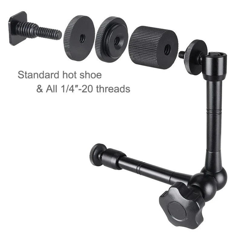 Super Clamp with 7"/11" Adjustable Magic Arm | Articulating Mount for Monitor, LED Light, DSLR Camera, Flash & LCD Video Gear