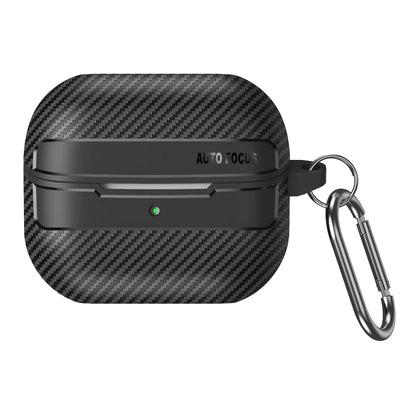 2024 Carbon Fiber Military Armor Case for Samsung Galaxy Buds 3/3 Pro – Protective Cover with Keychain