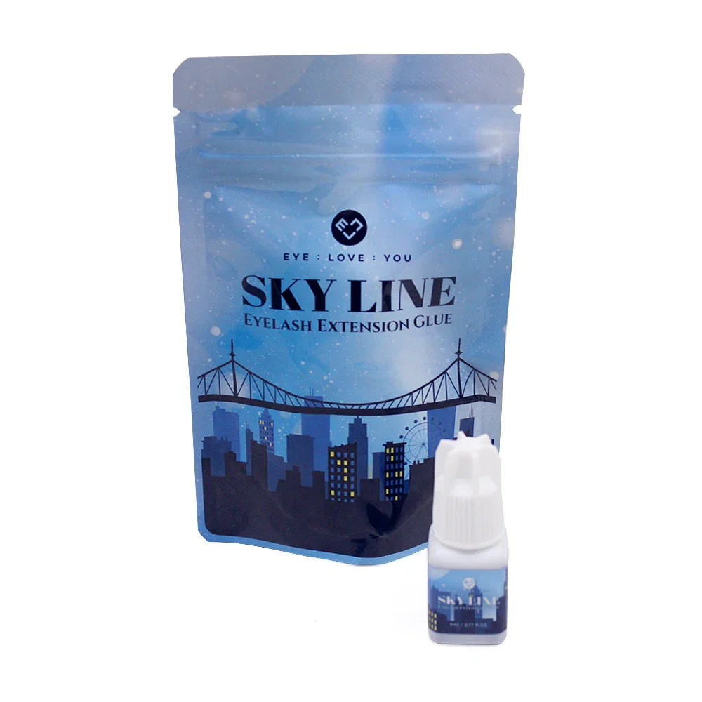 Sky Glue Eyelash Extension Adhesive 5ml – Fast-Drying 0.5s False Lash Glue with Makeup Bag