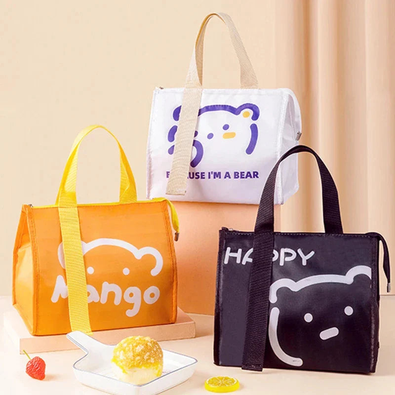 Portable Thermal Lunch Bag – Insulated Food Storage Cooler Pouch for Women & Kids, Travel Picnic Bento Handbag Organizer