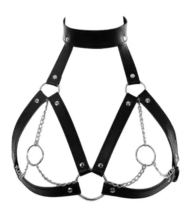 Sexy Leather Leg Harness Garter Belt – Thigh Lingerie for Gothic, Fetish & Festival Wear