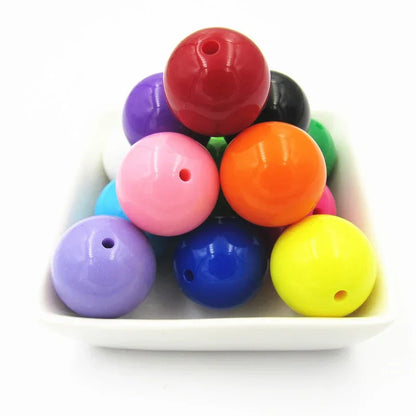 Acrylic Chunky Round Beads - 6mm to 20mm Solid Bubblegum Beads for DIY Handmade Jewelry & Craft Making