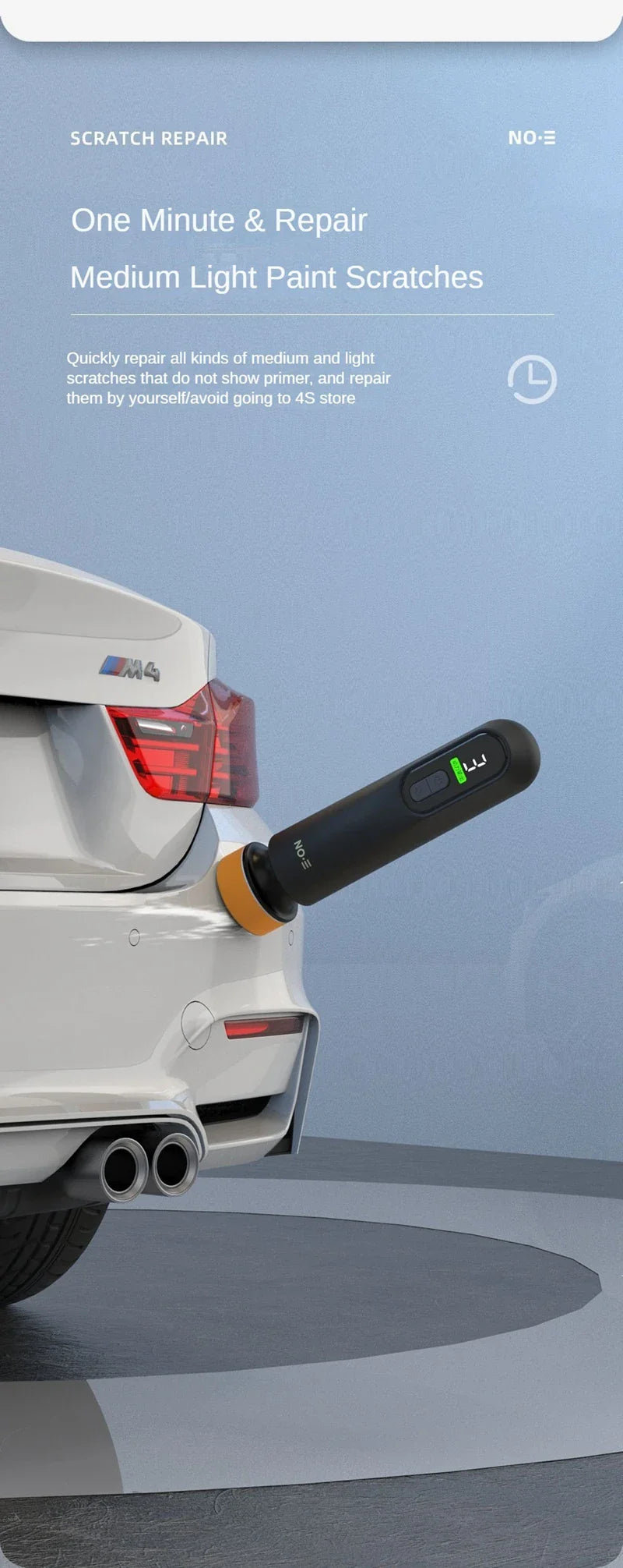 LEIBOO Wireless Car Polishing & Waxing Machine — 12,000RPM Scratch Repair and Windshield Glass Oil Film Remover