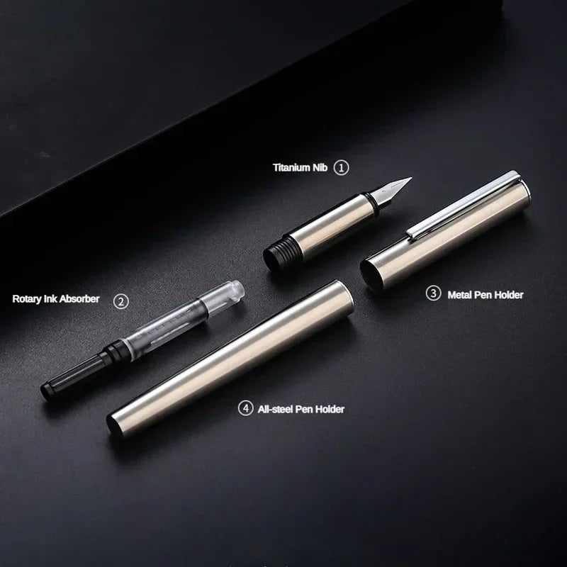 Jinhao 35 Fountain Pen — All-Steel Luxury EF/F Nib for Calligraphy, Writing, Office & School Supplies