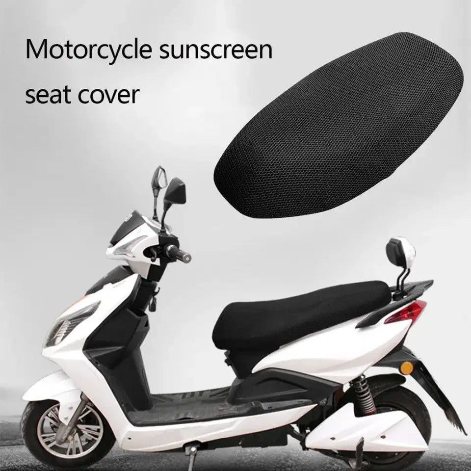Summer Cool 3D Mesh Motorcycle Seat Cover – Breathable, Anti-Slip Scooter Cushion with Grid Protection Pad