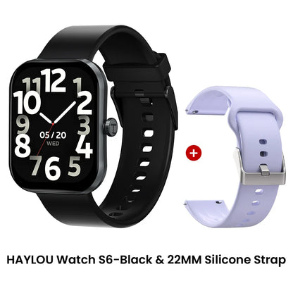 HAYLOU Watch S6 Smartwatch — 2.01" HD Display, Bluetooth Voice Calls, IP68 Waterproof Fitness Tracker