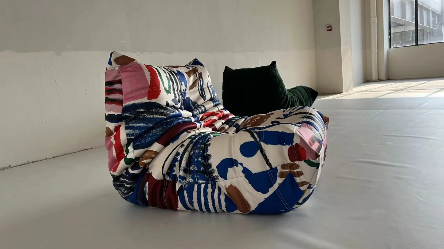 Caterpillar Single Sofa Chair – Cozy Tatami Lounge Chair for Living Room, Bedroom, Balcony, Reading, and Leisure
