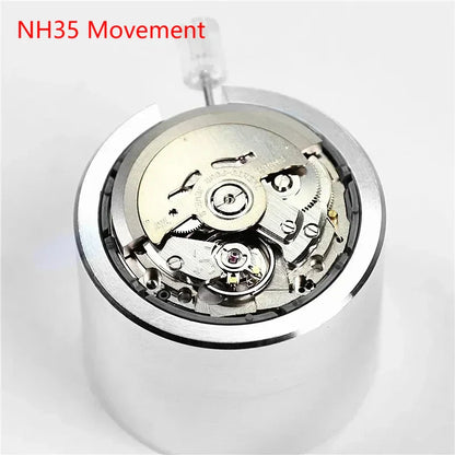 Original NH35A Automatic Mechanical Watch Movement – Crown at 3/3.8/6, Black Date Wheel, 24 Jewels Self-Winding Watch Repair Replacement Module