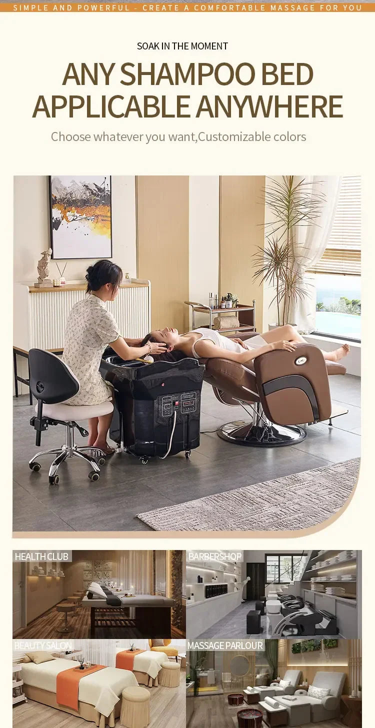 Portable Black Head Spa Shampoo Chair with Water Tank – Mobile Salon Basin