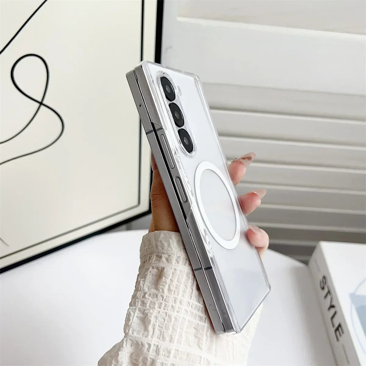 Magnetic Frosted Case for Samsung Galaxy Z Fold 7/6/5/4 with Wireless Charging & Hinge Protection