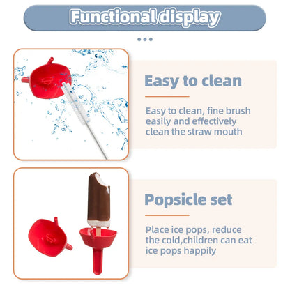 Kids' Mess-Free Popsicle Rack with Straw: Drip-Proof Ice Cream Holder for No-Mess Frozen Treats