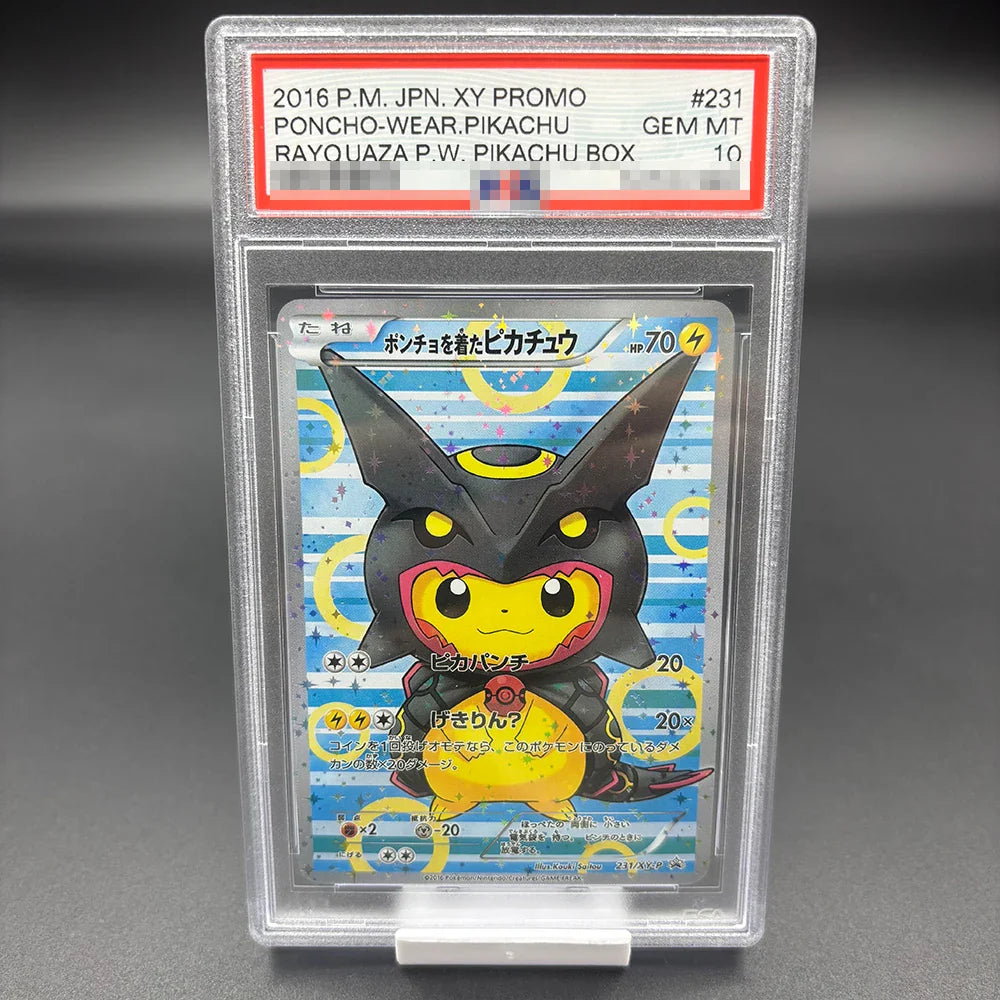 DIY 2023 PTCG Van Gogh Pikachu & Grey Felt Hat Collection Card – 10-Point Rating Anime Game Card Gift Toy