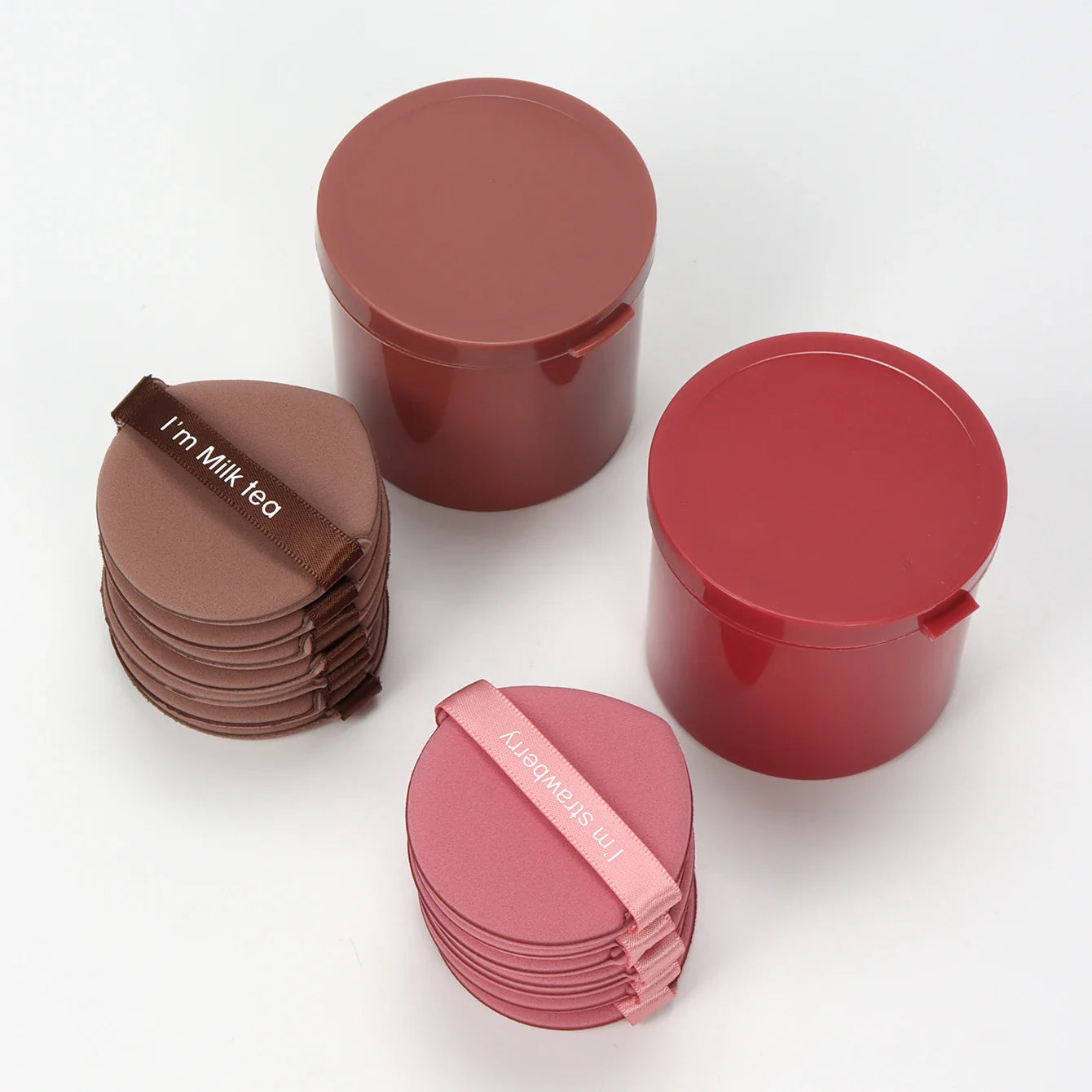 Karsyngirl 7-Pcs Strawberry Cosmetic Puff Set — Double-Sided Soft Makeup Sponges for Powder & Beauty Tools