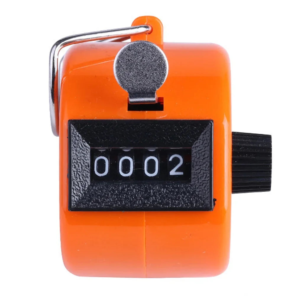Handheld 4-Digit Tally Counter – Mechanical Manual Palm Clicker for Number Counting, Assorted Colors