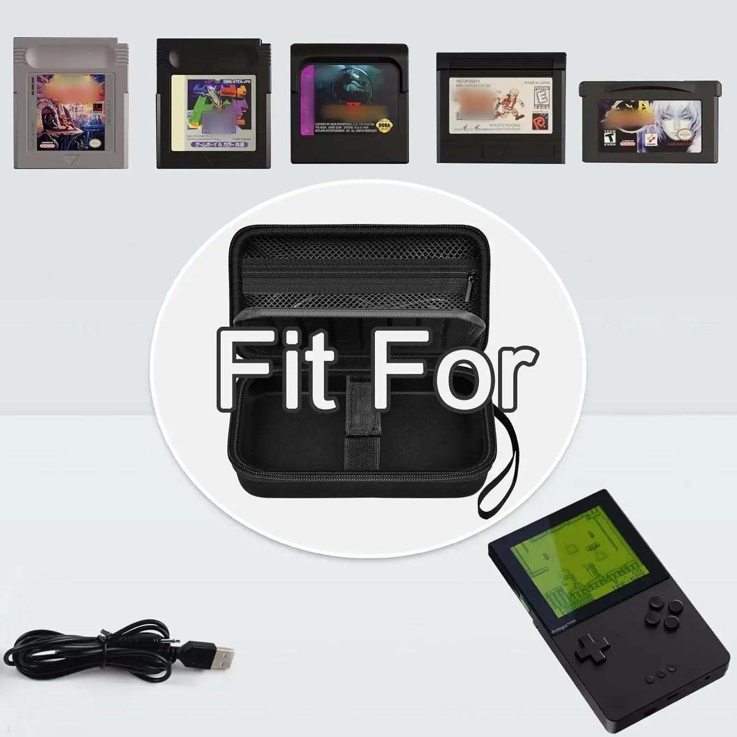 Hard Case for Analogue Pocket Handheld Console — Portable Mini Game Player Storage Bag for Game Cards