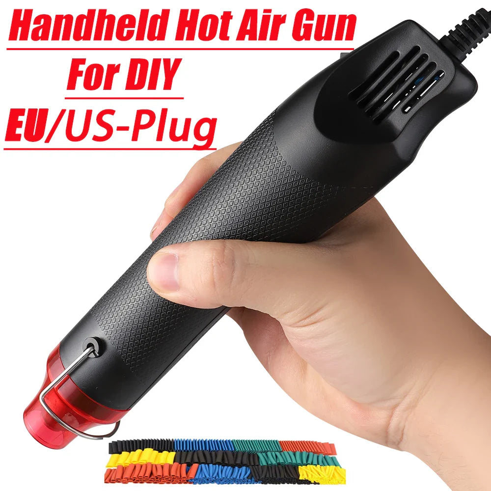 220/110V Hot Air Gun DIY Tool - Mini Soldering Blower with Temperature Control, Shrink and Supporting Seat for Crafts