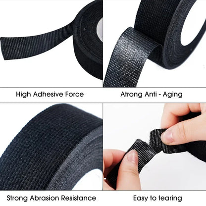 Heat-Resistant Electrical Tape – Waterproof Fabric Cloth Wrap for Auto Wiring, Cable Organizer & Harness Insulation
