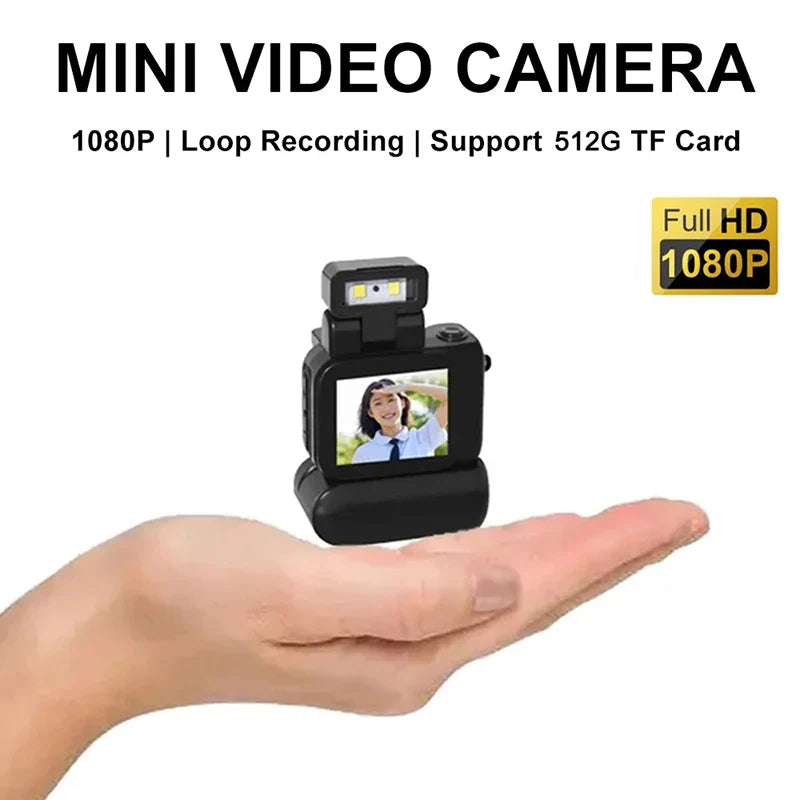 Mini Monoreflex Style 1080p CMOS Camera – Portable Video Recorder with Flash, LCD Screen & Battery Dock