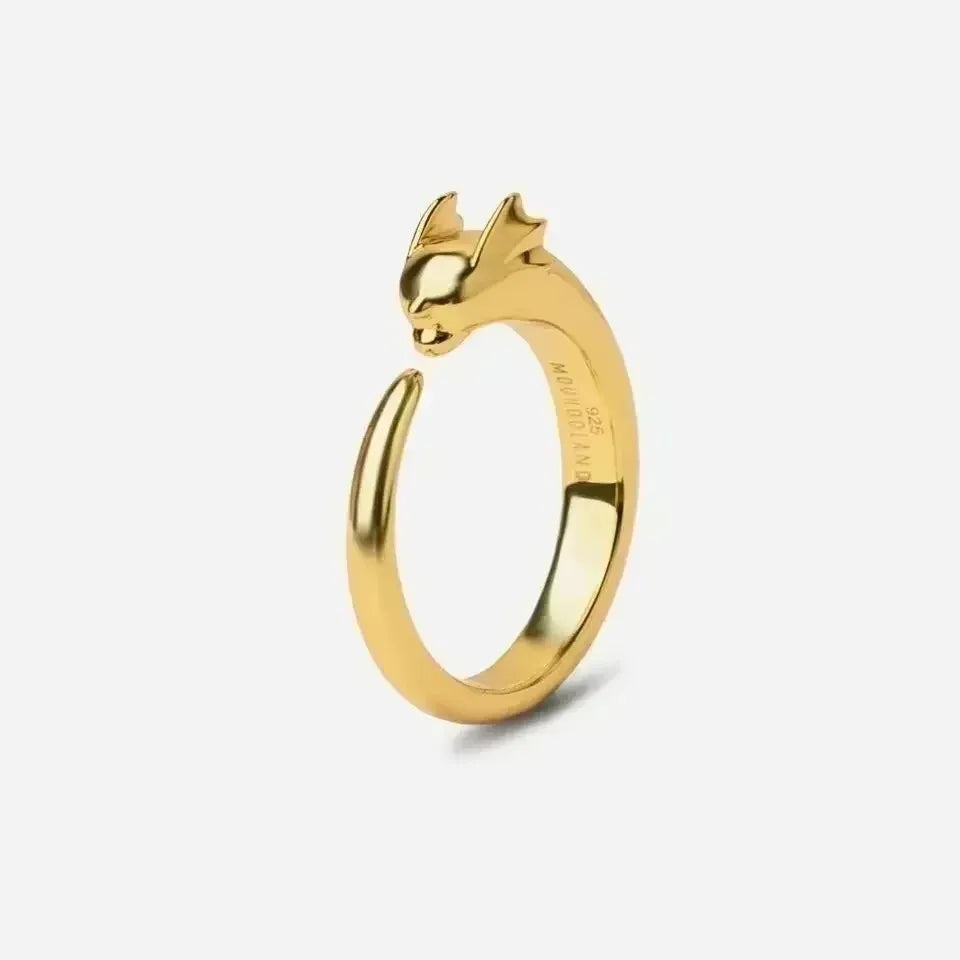 Pokemon Dratini Couple Ring — S925 Silver Adjustable Anime Jewelry, Cartoon Fashion Accessory Gift