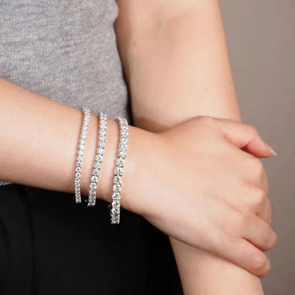 SEMNI Moissanite Diamond Tennis Bracelet – 3mm-6.5mm, GRA Certified, 925 Sterling Silver Luxury Jewelry for Men & Women