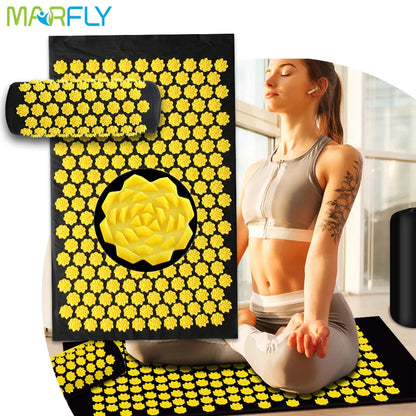Pranamat Eco Lotus Spike Mat — Acupressure Massage Cushion for Neck, Back & Feet, Kuznetsov Applicator Yoga Therapy