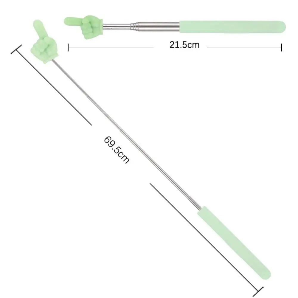 Stainless Steel Telescopic Teaching Pointer – Finger-Design Reading & Presentation Stick for School & Office Supplies