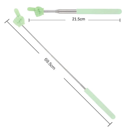 Stainless Steel Telescopic Teaching Pointer – Finger-Design Reading & Presentation Stick for School & Office Supplies