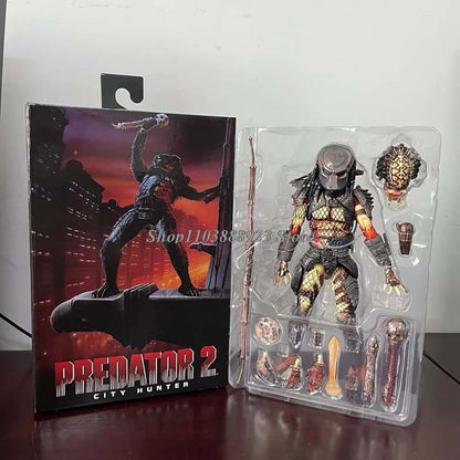 NECA Predator Ultimate Action Figure – Shaman, Elder, Armored & Jungle Hunter Snake Vision Alien Collectible Model Toy Gift