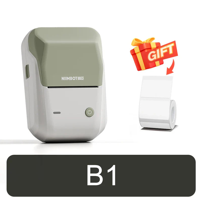 NIIMBOT B1 Portable 2-Inch Thermal Label Printer – Mini Bluetooth Adhesive Sticker Maker for Smartphone & PC