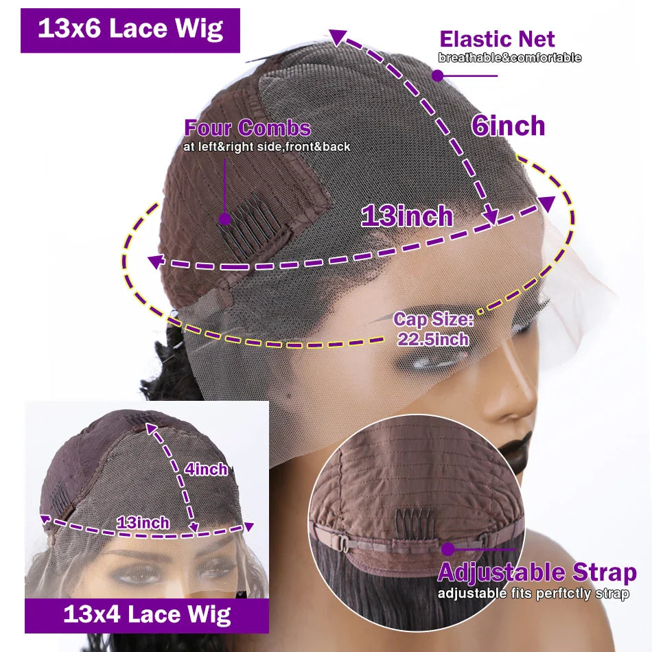 250% High Density Body Wave Lace Frontal Wig – 13x6 HD Transparent Human Hair, 30-40 Inch, Pre-Plucked for Women