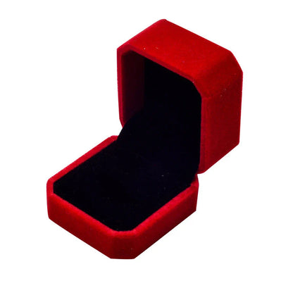6PCS Red Velvet Heart Ring Boxes – Romantic Jewelry Display & Gift Case for Engagement, Wedding & Wholesale