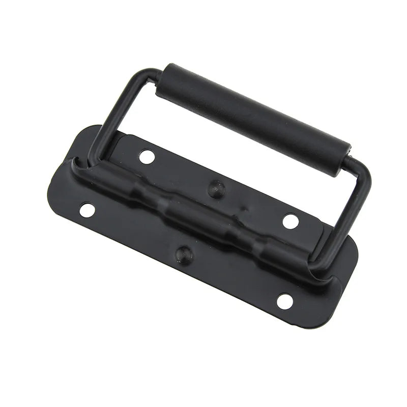 Iron Spring Handle | Black Folding Handle for Luggage, Tool Boxes, Industrial Equipment, and Cabinets