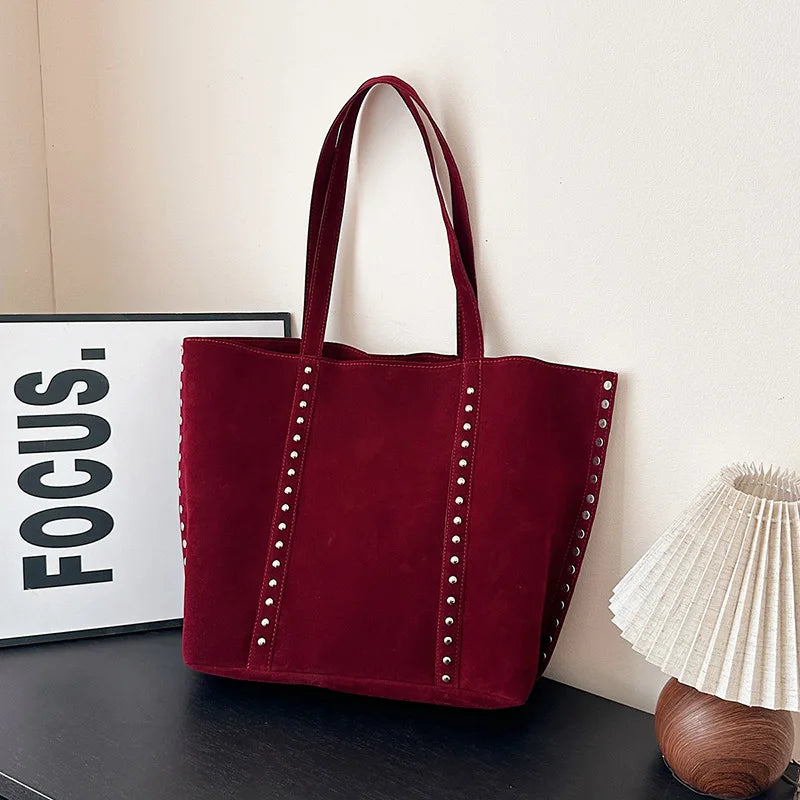 2025 Women’s Faux Suede Handbag – High-Quality, Versatile Large Capacity Shoulder Bag