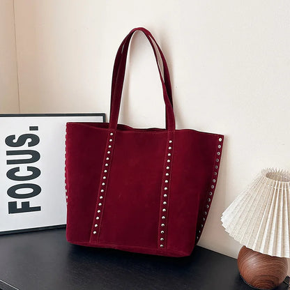 2025 Women’s Faux Suede Handbag – High-Quality, Versatile Large Capacity Shoulder Bag