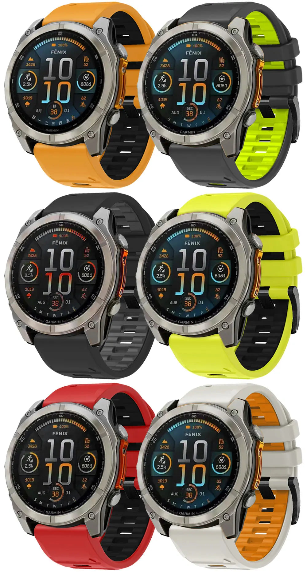 QuickFit Silicone Watch Strap – 22/26mm Band for Garmin Fenix 8/7/6/5, Epix Pro, Instinct 2, Enduro 3