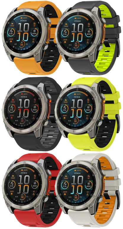 QuickFit Silicone Watch Strap – 22/26mm Band for Garmin Fenix 8/7/6/5, Epix Pro, Instinct 2, Enduro 3