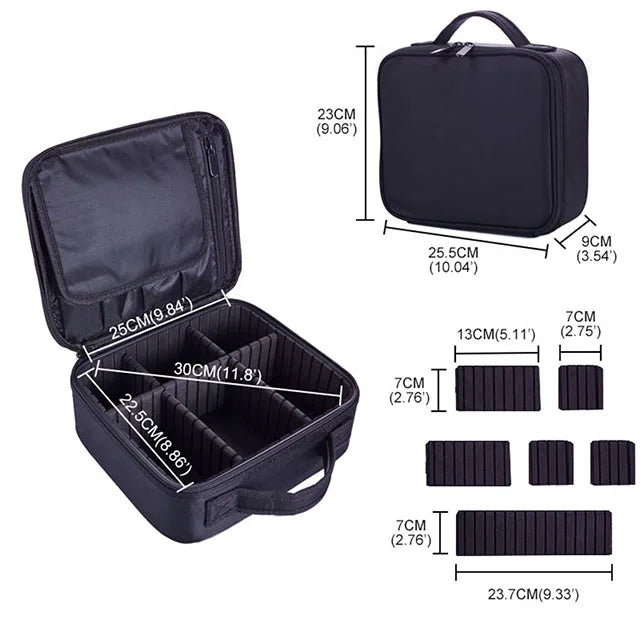 New Waterproof Makeup Bag for Women – Travel Cosmetic Case with Beauty Brush Storage & Embroidery Tool Organizer