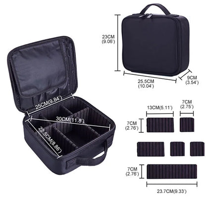 New Waterproof Makeup Bag for Women – Travel Cosmetic Case with Beauty Brush Storage & Embroidery Tool Organizer