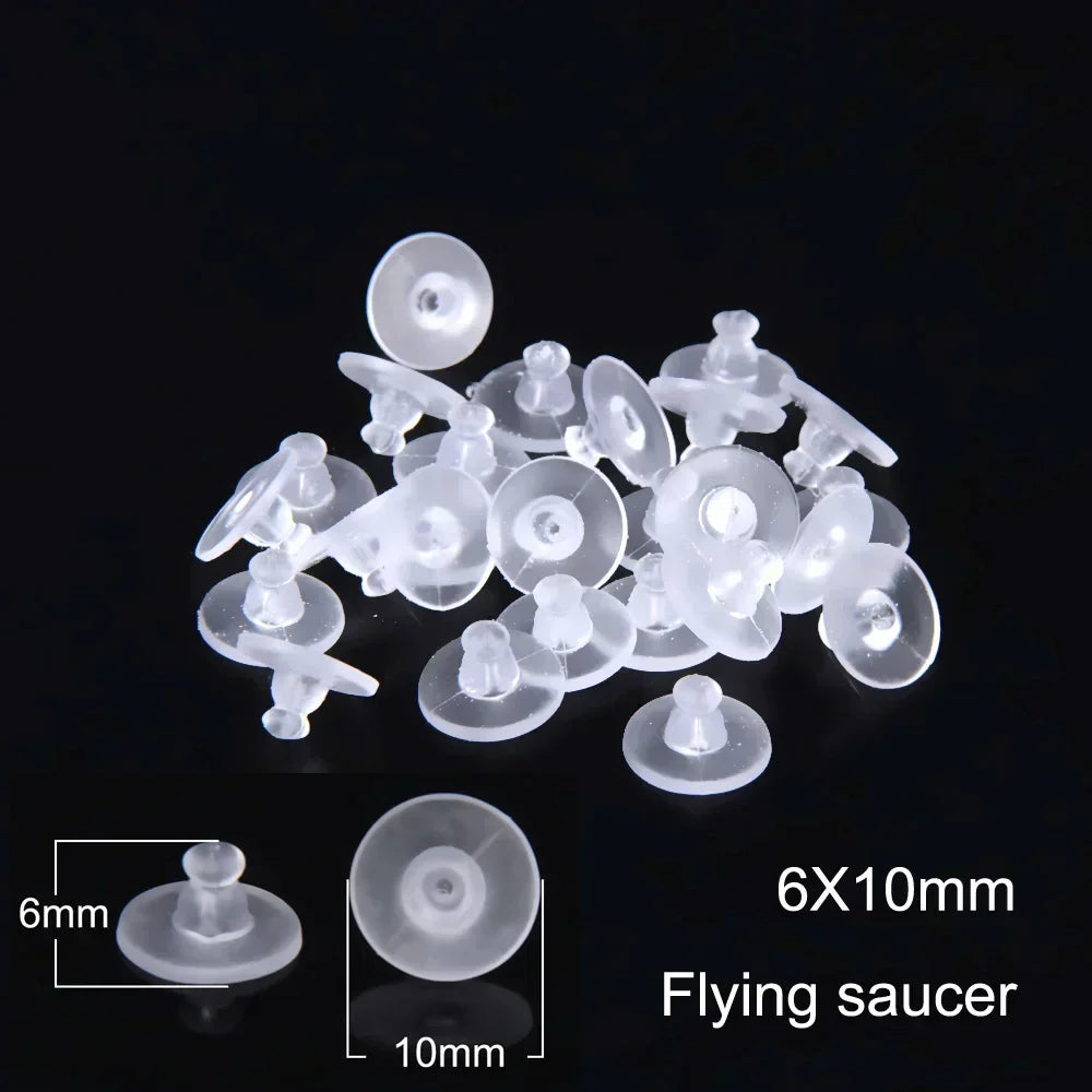 50–2000PCS Soft Silicone Earring Back Stoppers – Clear Rubber Stud Earring Safety Backs, DIY Jewelry Findings Accessories for Secure Fit
