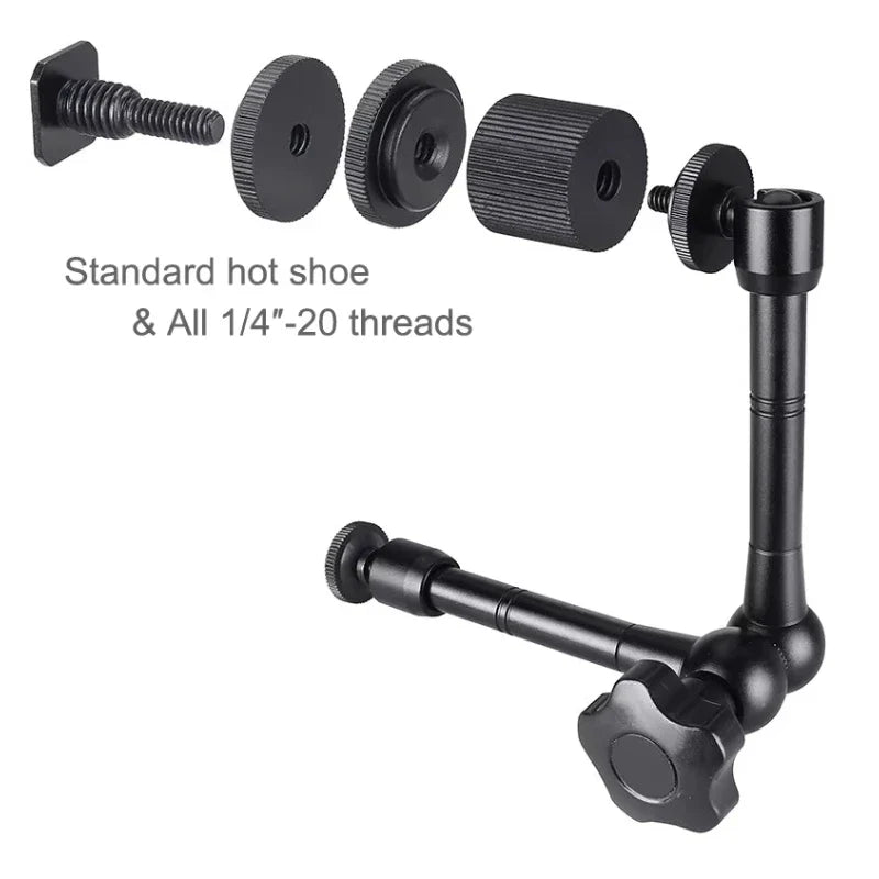 Super Clamp with 7"/11" Adjustable Magic Arm | Articulating Mount for Monitor, LED Light, DSLR Camera, Flash & LCD Video Gear