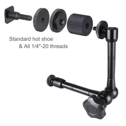 Super Clamp with 7"/11" Adjustable Magic Arm | Articulating Mount for Monitor, LED Light, DSLR Camera, Flash & LCD Video Gear